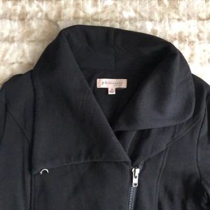 Jersey/Fleece Asymmetrical Hem Blazer